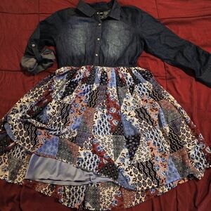 Paper Doll Denim and Patchwork Dress